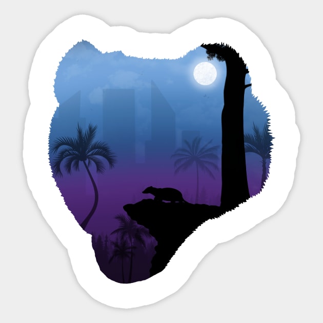 CITY NIGHTLIFE BADGER (SILHOUETTE) Sticker by Pioneering Pieces